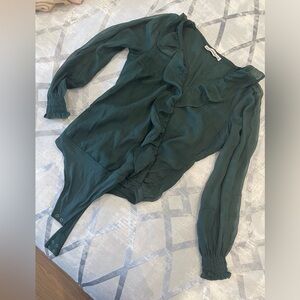 Abercrombie & Fitch green polka dot body suit